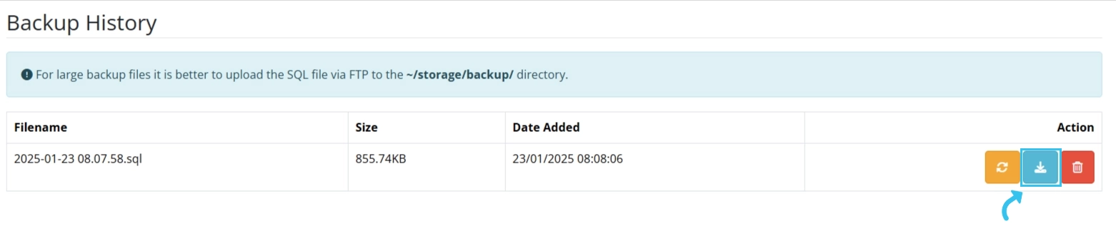 Admin Backup File
